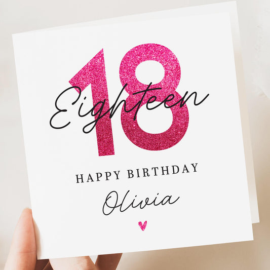 Personalised 18th Birthday card, Daughter Granddaughter, Niece