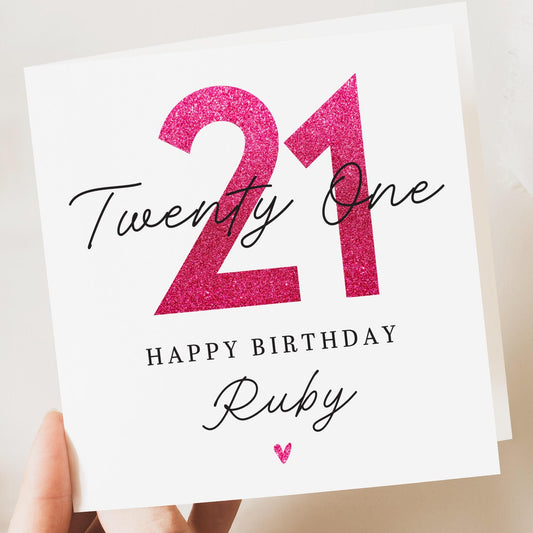 Personalised 21st Birthday card, Daughter, Granddaughter, Niece