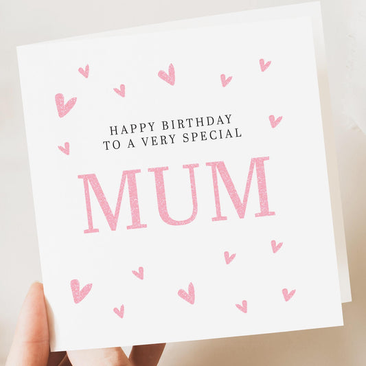 Mum Birthday Card, Cute Birthday Card For Mum, Mum Glitter effect Birthday, Mum Birthday Card, Birthday Card Mum, Mum Birthday Gift For Her