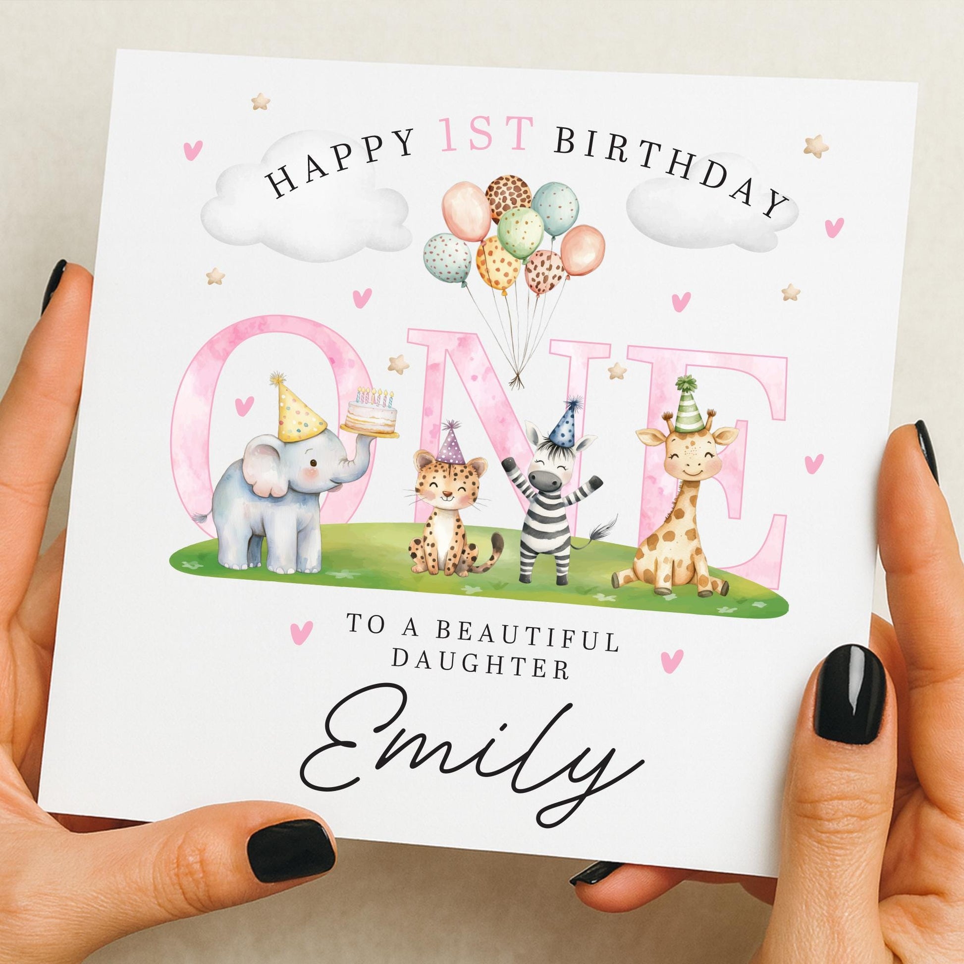 1st Birthday Card Daughter, First Birthday Card For Girl, Personalised 1st Birthday Card, Daughter 1st Birthday, 1st Birthday Daughter Gift