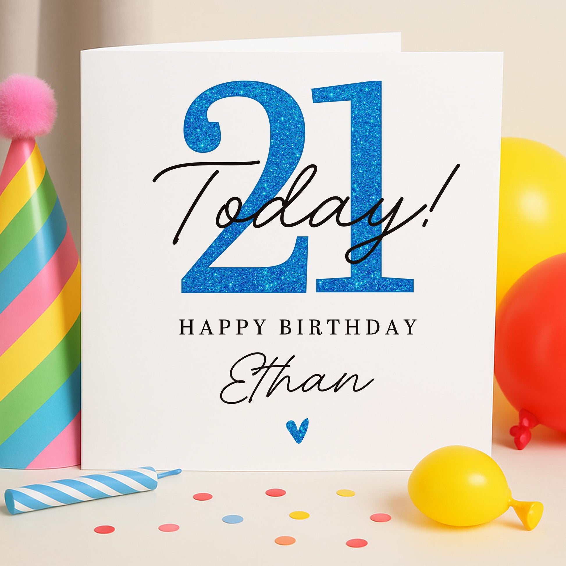 21st birthday card for him, 21st birthday card for son, personalised birthday card for him, 21st Grandson, Nephew, Glitter effect
