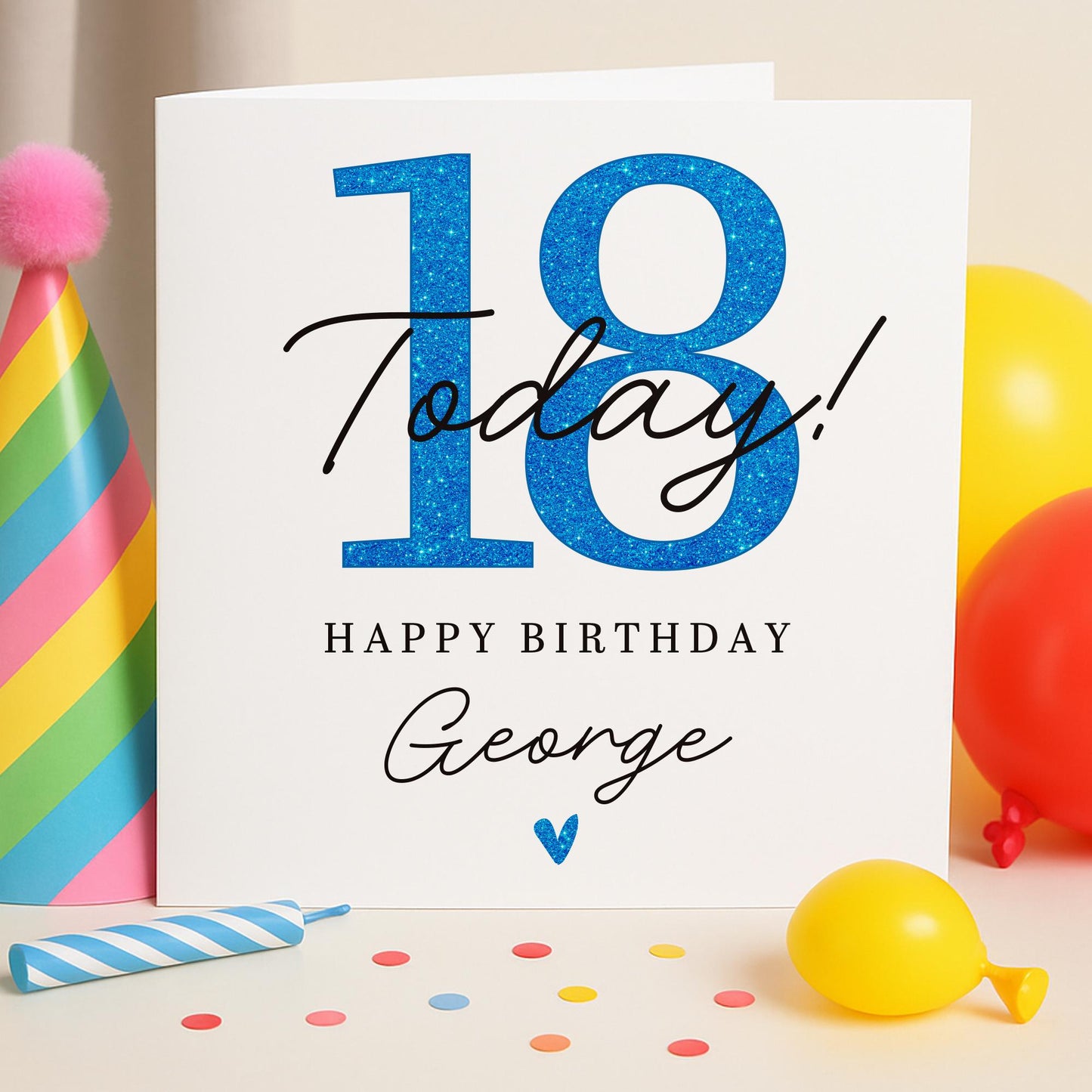 18th birthday card for him, 18th birthday card for son, personalised birthday card for him, 18th Grandson, Nephew, Glitter effect