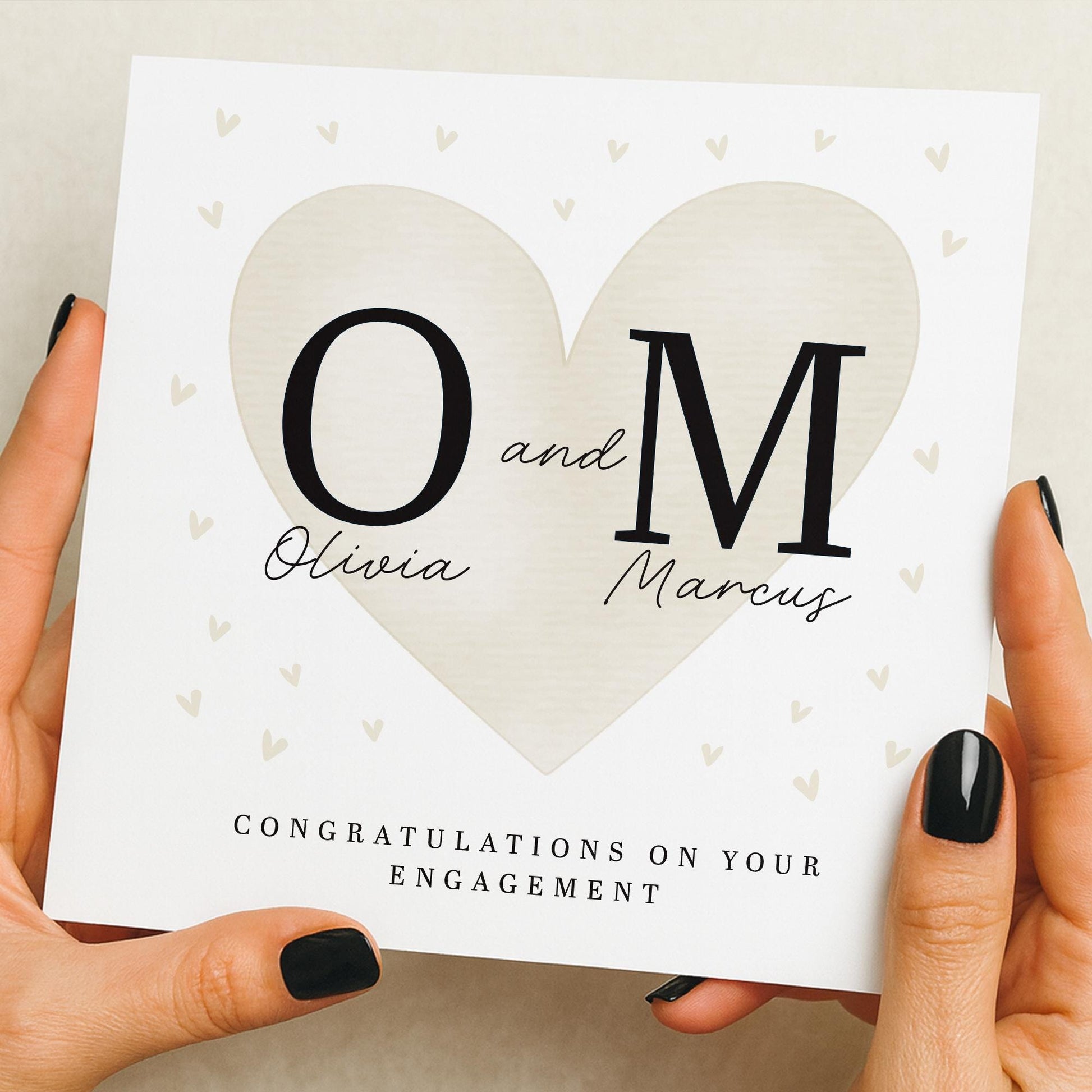 Personalised Engagement Card - Happily Ever After - Congratulations on Your Engagement Card - Engagement Card - Engaged! - Love Hearts