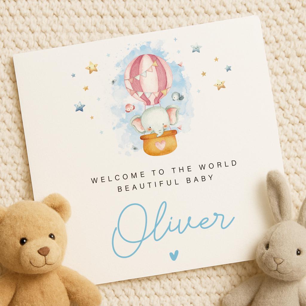 New Baby Card - Welcome to the World - Keepsake - New Born - Personalised Newborn Card - Baby Boy - Baby Girl