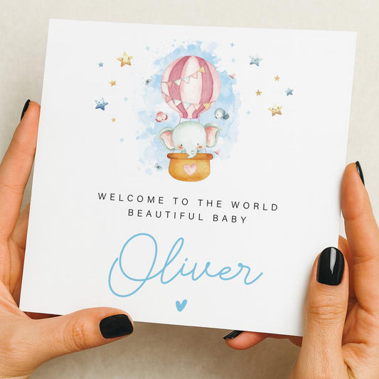 New Baby Card - Welcome to the World - Keepsake - New Born - Personalised Newborn Card - Baby Boy - Baby Girl