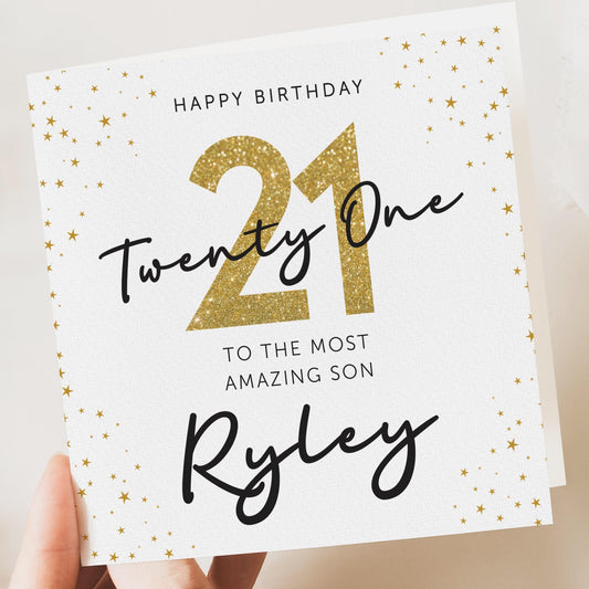 21st birthday card for him, 21st birthday card for son, personalised birthday card for him, 21st-birthday-son
