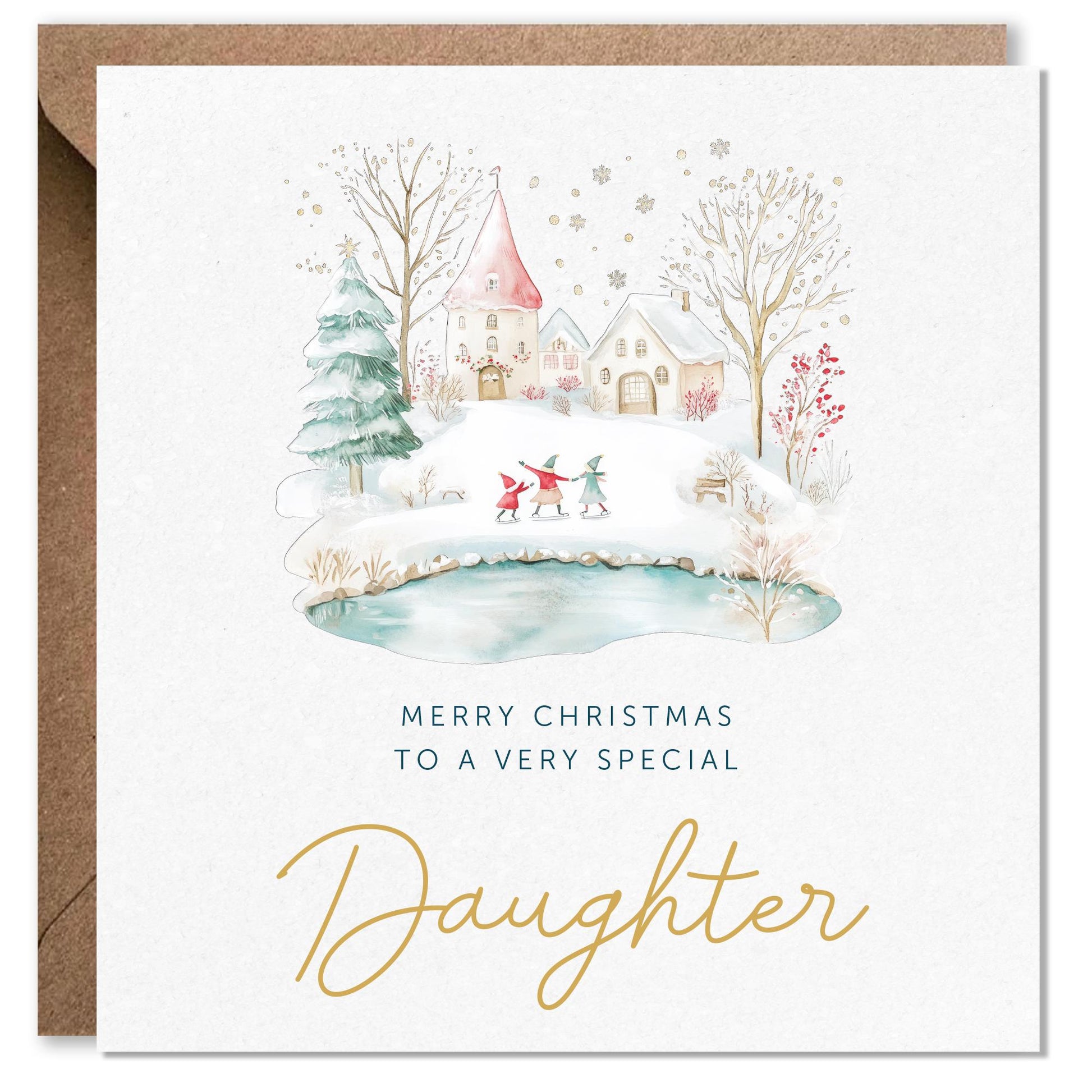 Daughter Christmas Card, Granddaughter Christmas, Niece Christmas card, Sister card, Nan card, Snow scene