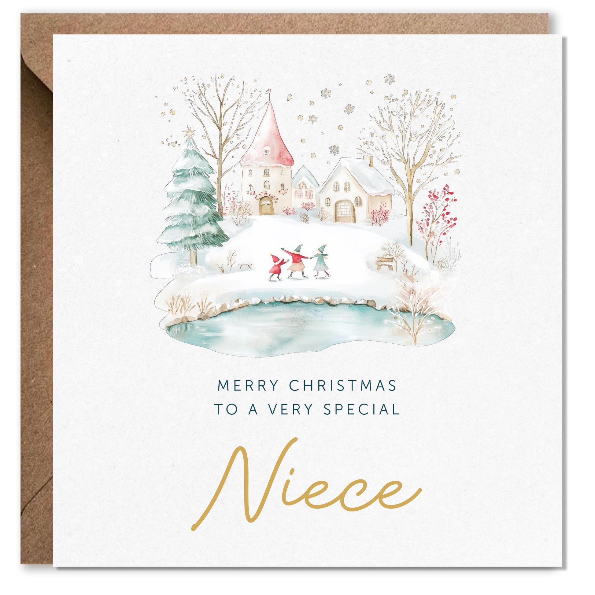 Daughter Christmas Card, Granddaughter Christmas, Niece Christmas card, Sister card, Nan card, Snow scene