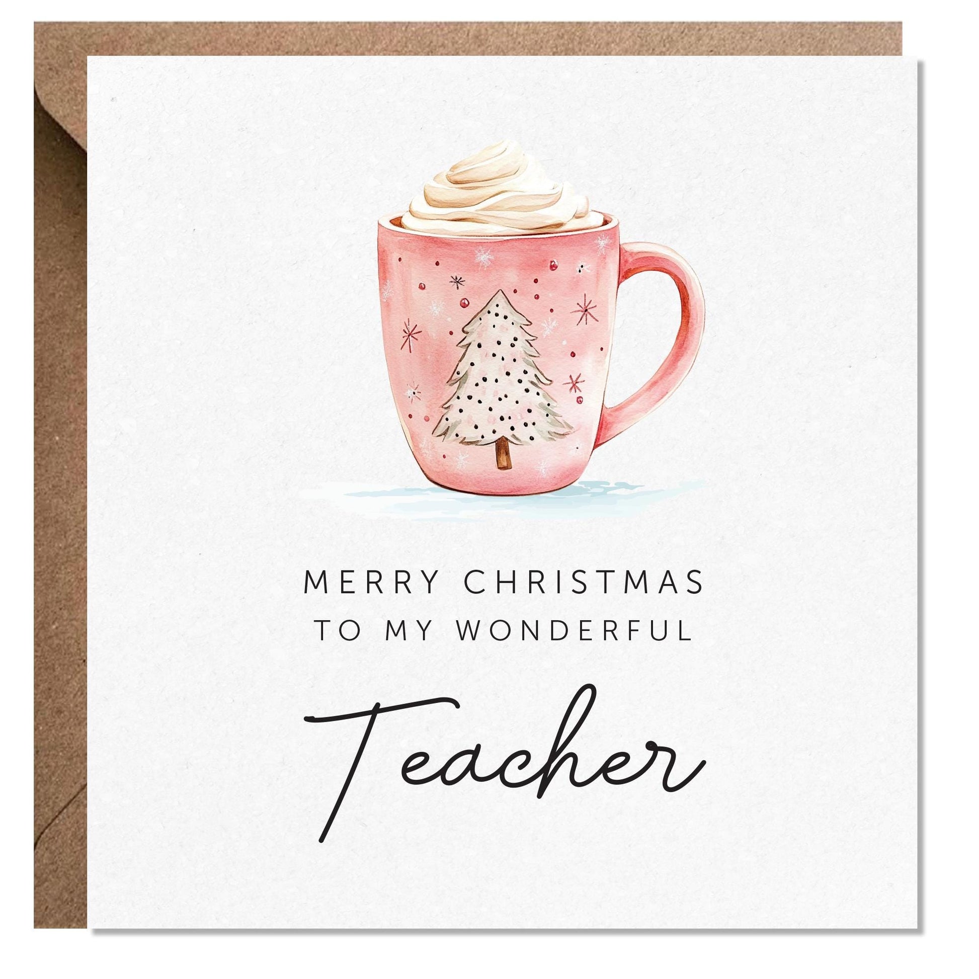 Christmas Card, Personalised Christmas Card for teacher, Teacher Christmas Card, Thank you Teacher Christmas Card