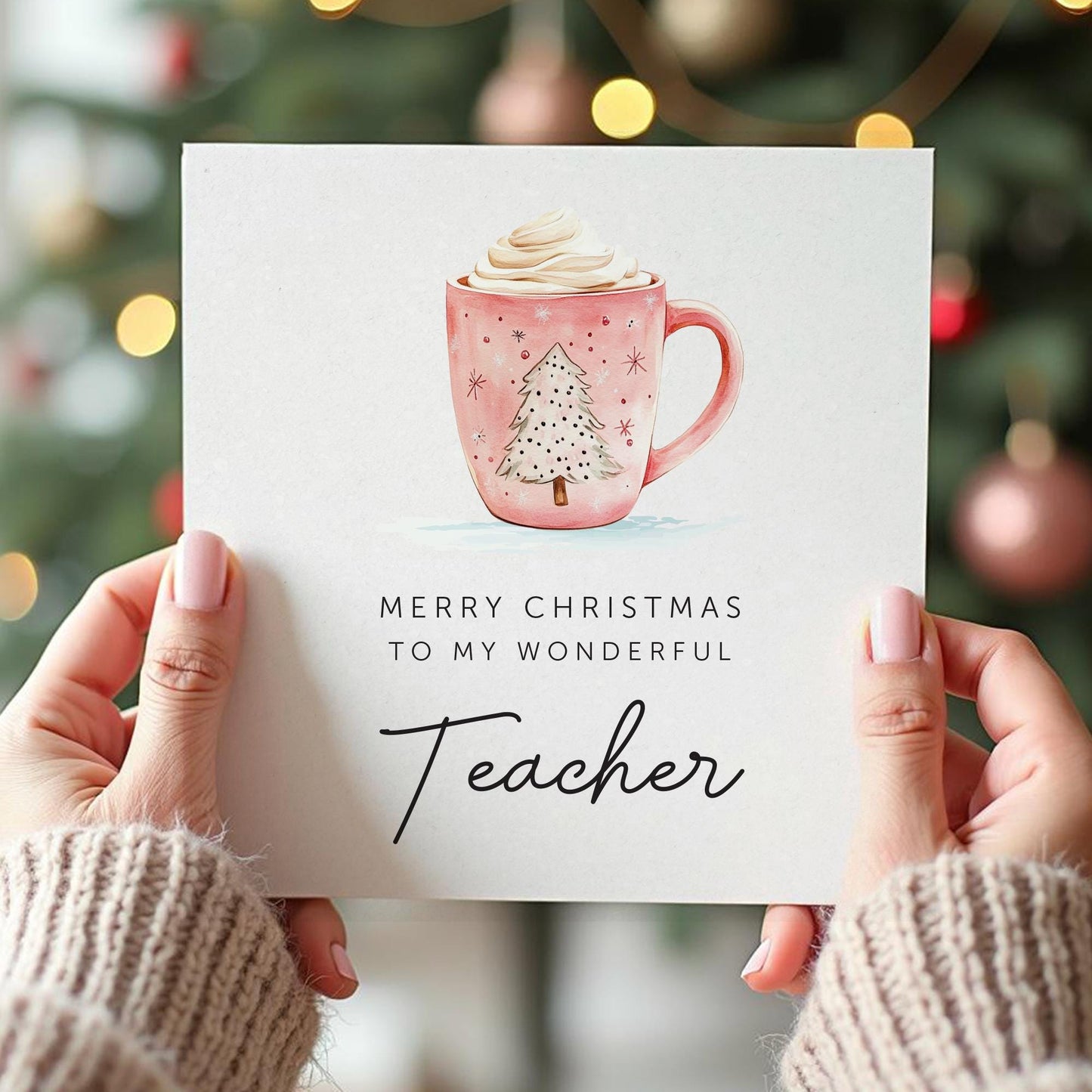 Christmas Card, Personalised Christmas Card for teacher, Teacher Christmas Card, Thank you Teacher Christmas Card