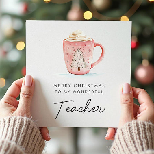 Christmas Card, Personalised Christmas Card for teacher, Teacher Christmas Card, Thank you Teacher Christmas Card