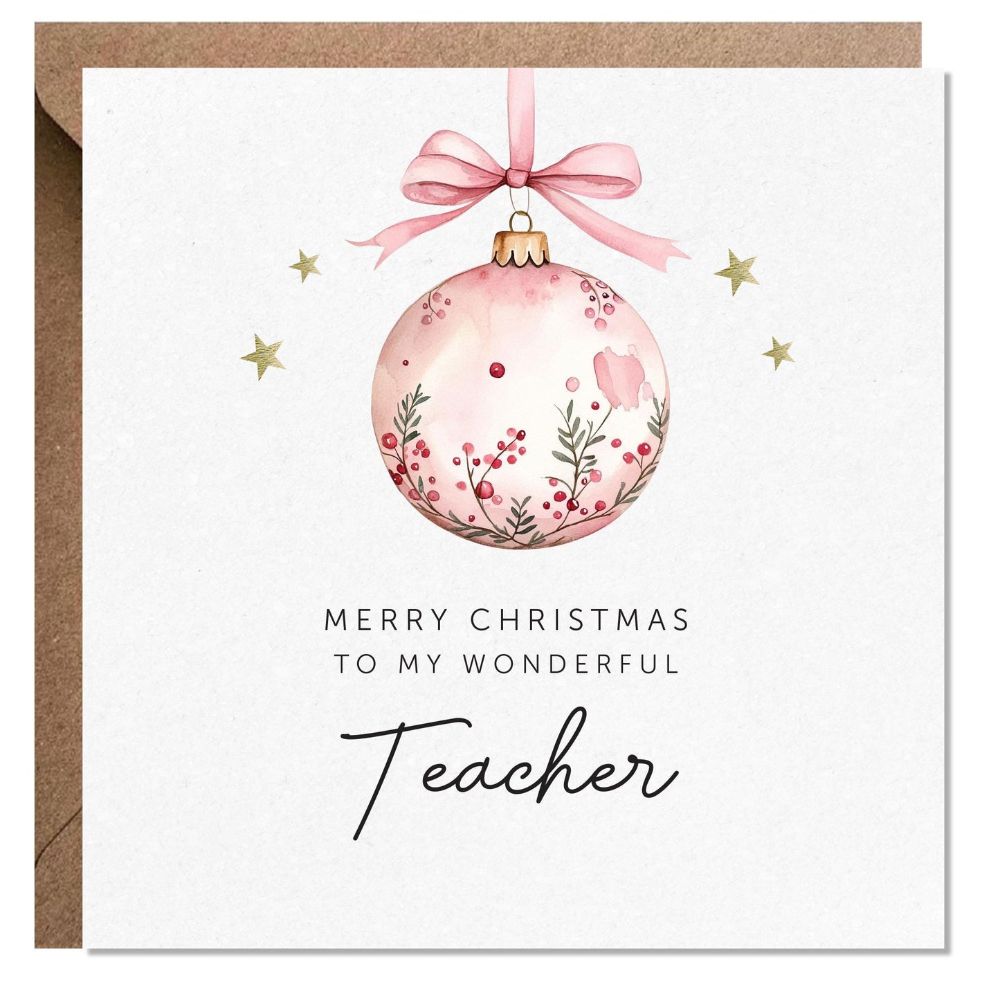Christmas Card, Personalised Christmas Card for teacher, Teacher Christmas Card, Thank you Teacher Christmas Card