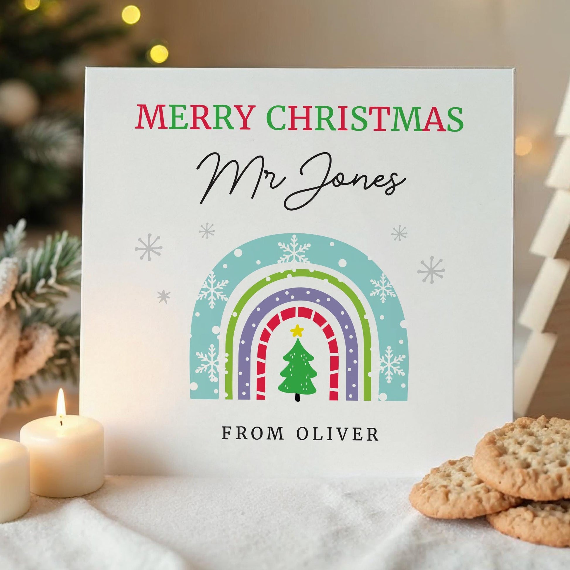 Christmas Card, Personalised Christmas Card for teacher, Teacher Christmas Card, Thank you Teacher Christmas Card