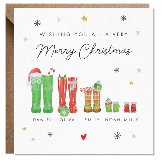 Christmas Card Parents | Personalised Christmas Card for Mum and Dad | Mum & Dad Christmas card | Owl, Nan and Grandad Christmas card