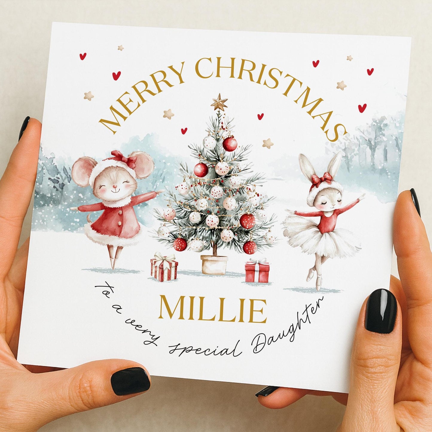 Girls Christmas Card, Personalised Christmas Card for Daughter, Daughter Christmas card, Niece Christmas card, Granddaughter Christmas card