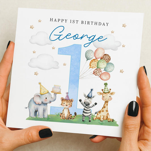 1st Birthday Card Boy, First Birthday Card For Boy, Personalised 1st Birthday Card, Boy 1st Birthday Card, 1st Birthday Boy Gift