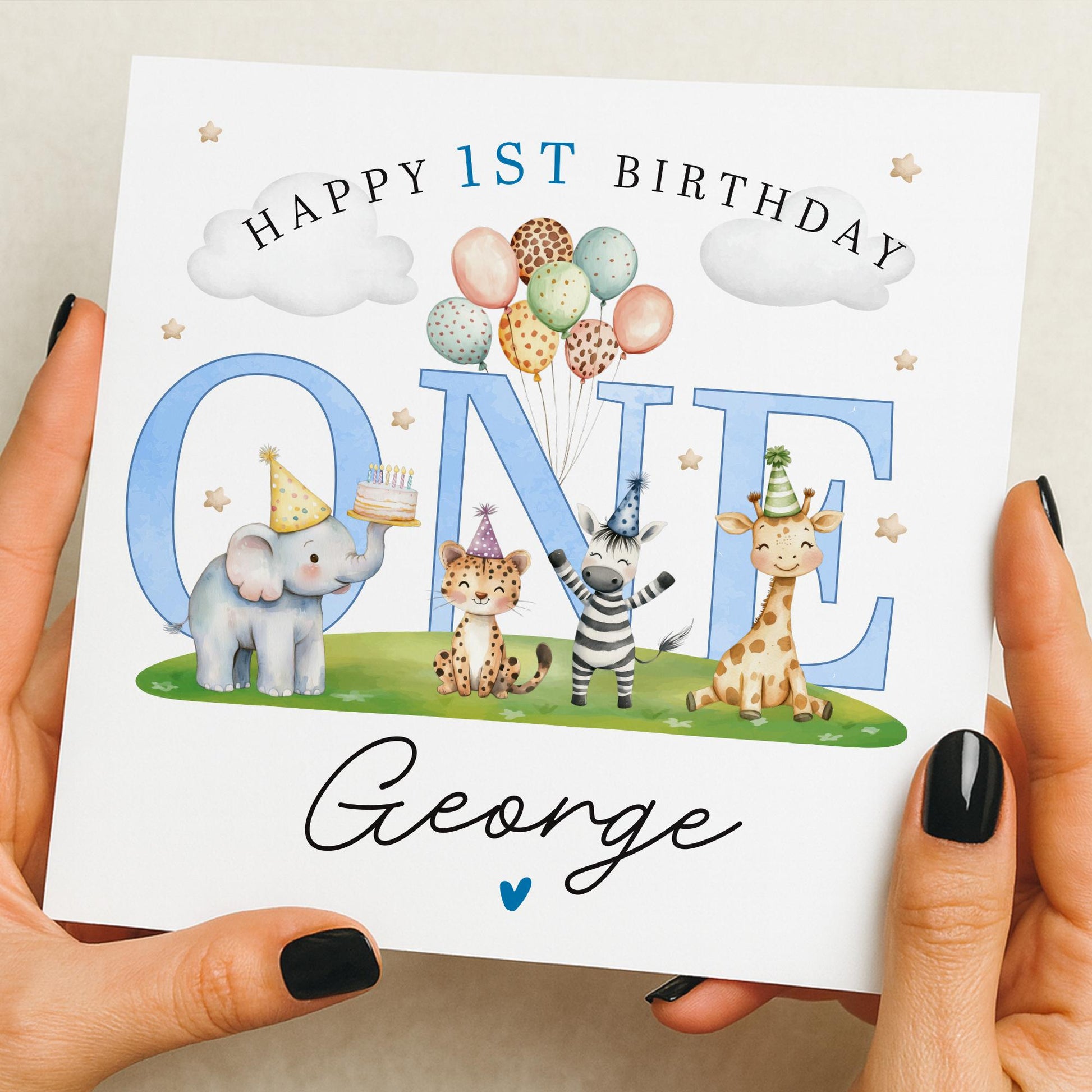 1st Birthday Card Boy, First Birthday Card For Boy, Personalised 1st Birthday Card, Boy 1st Birthday Card, 1st Birthday Boy Gift
