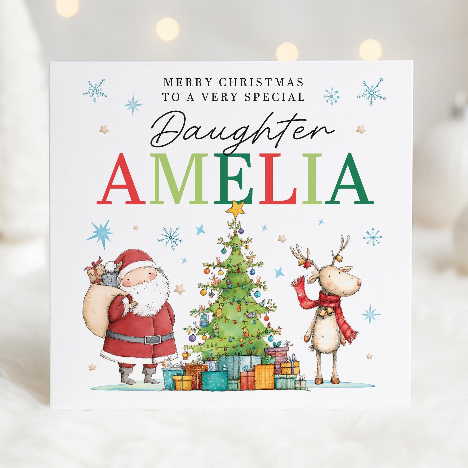 Personalised Christmas Card for son, Grandson, Nephew, Him, Granddaughter, Daughter, Niece, Her, Christmas tree card, Polar bear