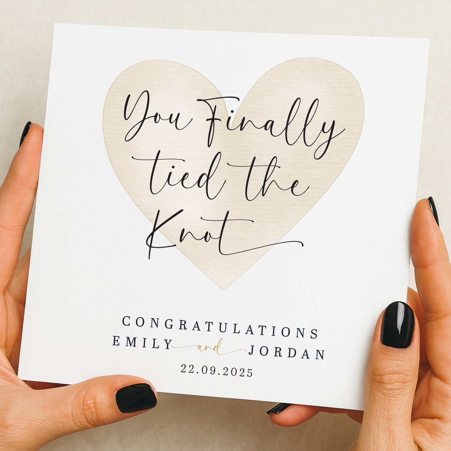Personalised Wedding Card | Newly Married Couple Greeting | Congratulations Wedding Card | Wedding Gift Card | Tied the knot Modern design