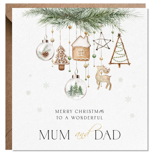 Mum and Dad Christmas Card, Personalised Christmas Card for Aunt and Uncle, Grandparents, Parents Christmas card