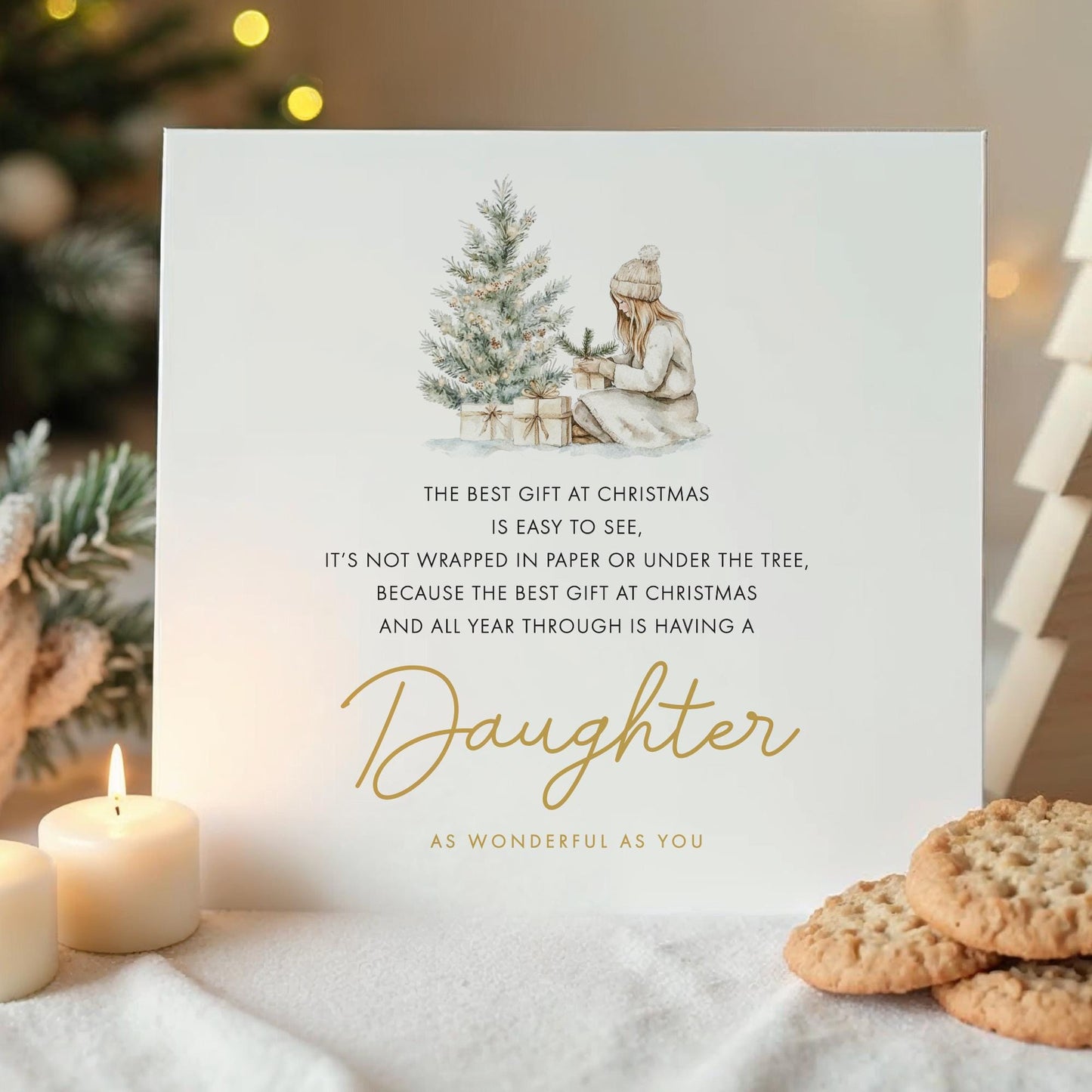 Daughter Christmas Card, Granddaughter Christmas, Niece Christmas card, Sister card, Nan card, Snow scene