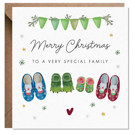 Family Christmas Card | Personalised Christmas Card for Family | Family Names | Handmade Christmas Card | Stockings Family Christmas Card