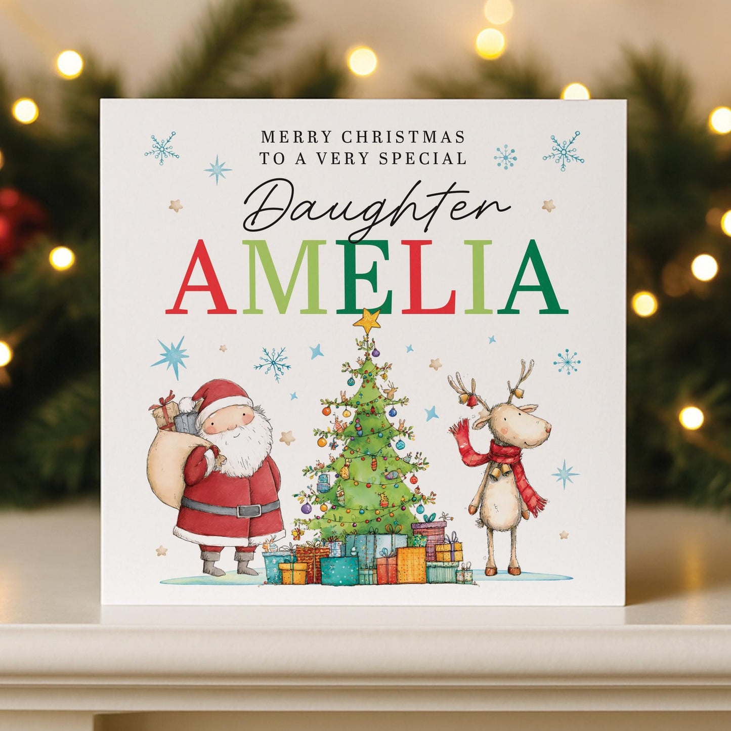 boys christmas card, Personalised Christmas Card for, son, Grandson, Nephew, Him, Daughter, Niece, Her, Christmas tree card, Polar bear