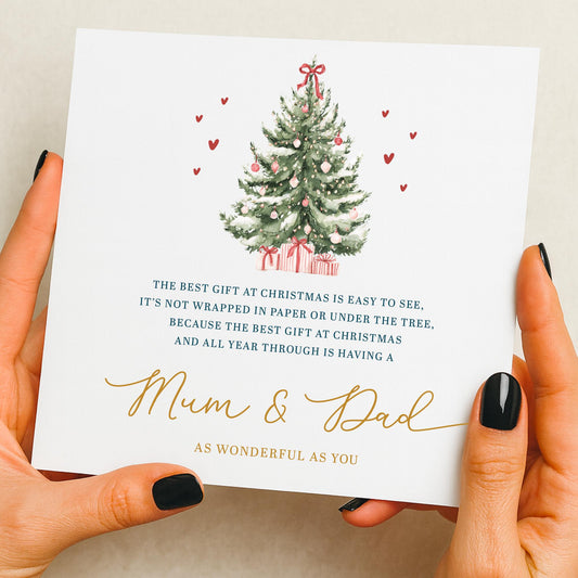 Mum and Dad Christmas Card, Card For Mum and, Mum Christmas Gift, Xmas Card For Dad, Simple Mum Christmas Card, Daddy, Mummy, Poem