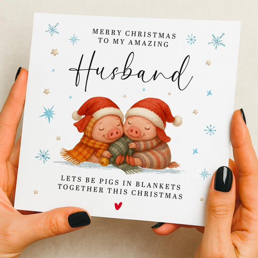 Christmas Card For Partner, Handmade Christmas Card, Funny Card, pigs in blankets, Card For Boyfriend, Girlfriend, Husband, Wife, Gift
