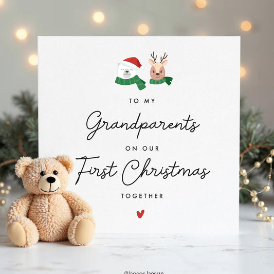 Grandparents Christmas Card, First Boy, Girl, Baby, Grandson, 1st christmas Granddaughter, Son, Daughter, First Christmas card, Nan, Grandad