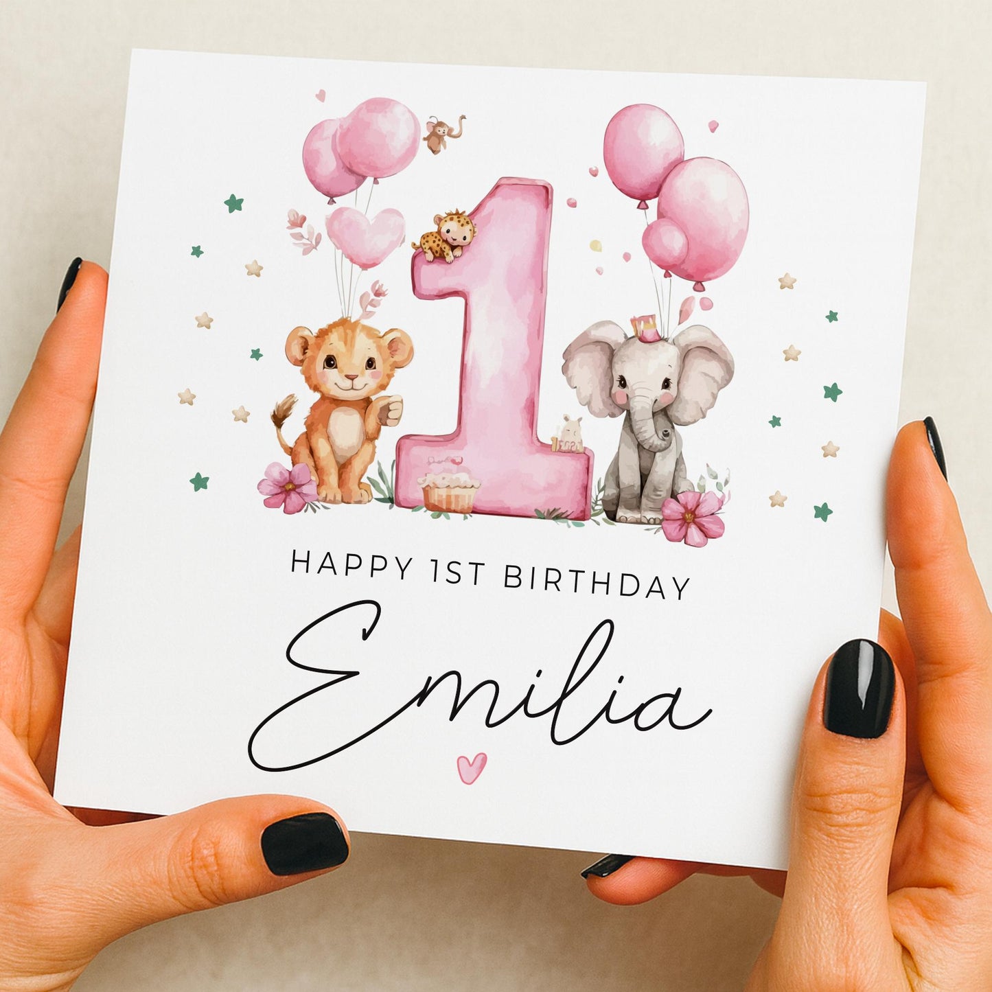 1st Birthday Card Girl, First Birthday Card For Girl, Personalised 1st Birthday Card, Girl 1st Birthday Card, 1st Birthday Girl Gift