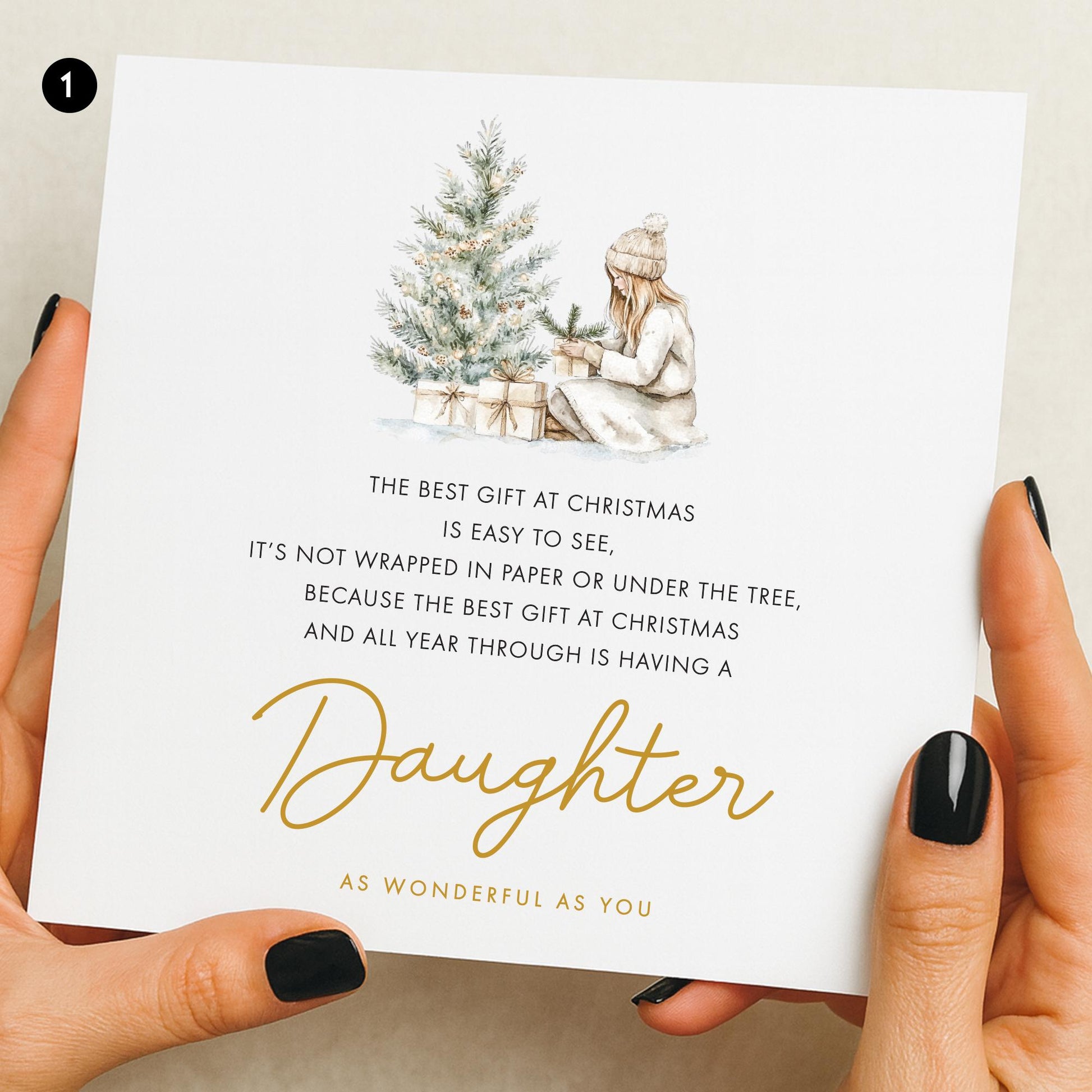 Daughter Christmas Card, Granddaughter Christmas, Niece Christmas card, Sister card, Nan card, Snow scene