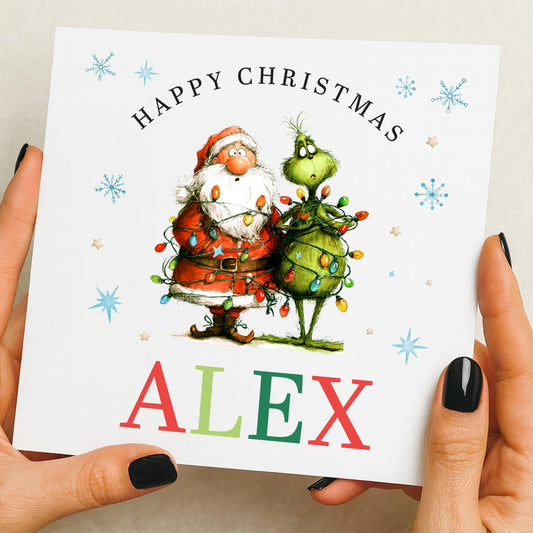 Christmas Card Boy, son, Grandson, Nephew, Him, Daughter, Niece, Her, Santa card, funny