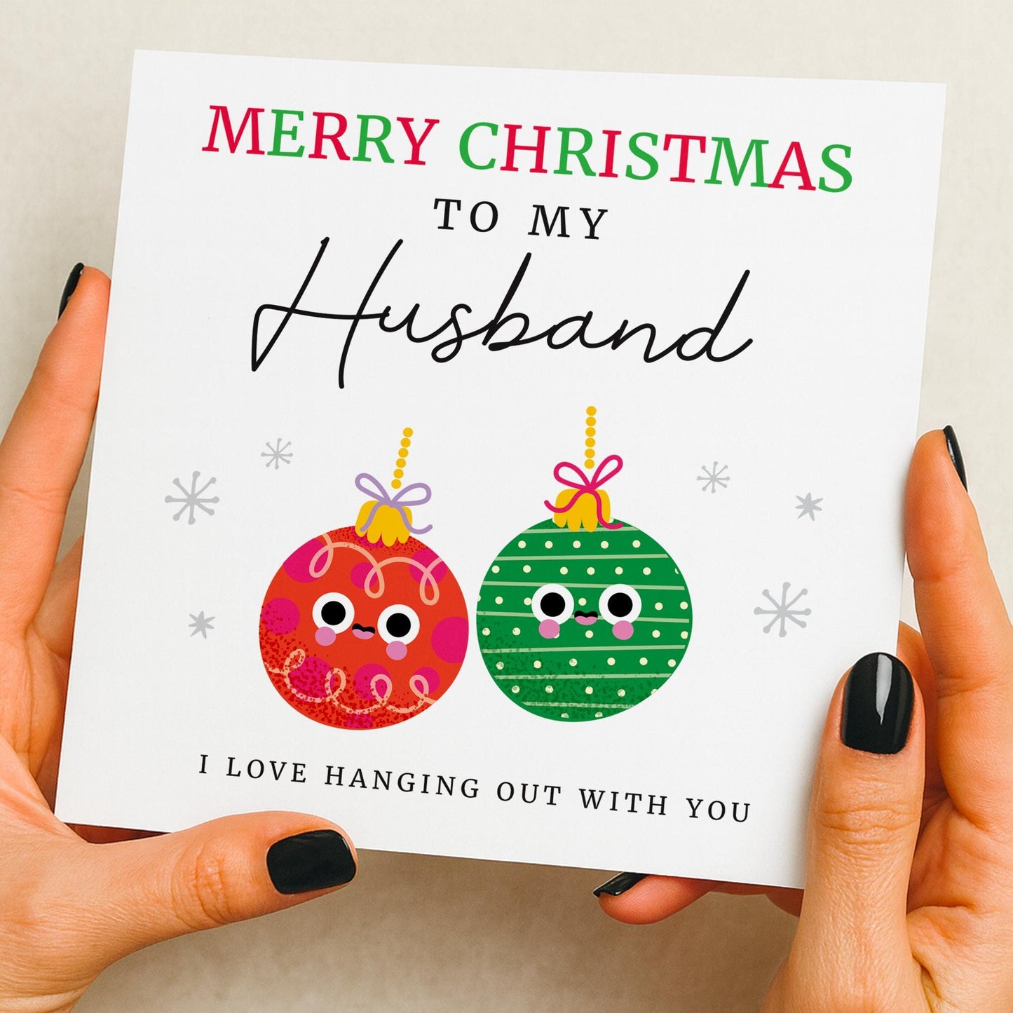 Christmas Card For Partner, Handmade Christmas Card, Funny Card, Baubles, Christmas Card For Boyfriend, Girlfriend, Husband, Wife, Gift