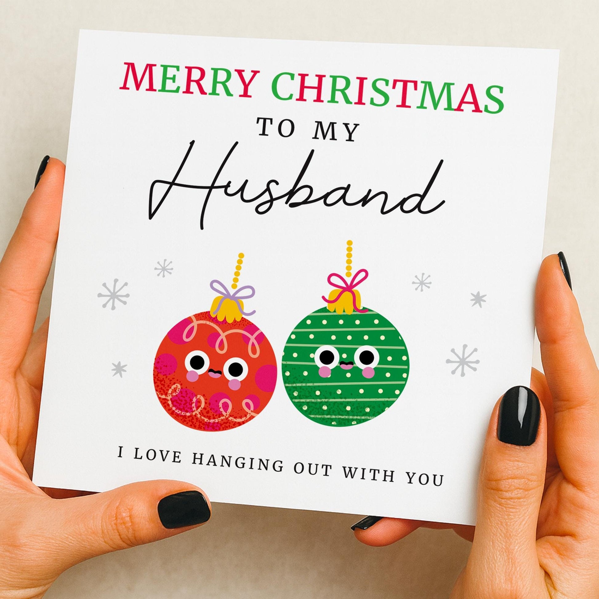 Christmas Card For Partner, Handmade Christmas Card, Funny Card, Baubles, Christmas Card For Boyfriend, Girlfriend, Husband, Wife, Gift