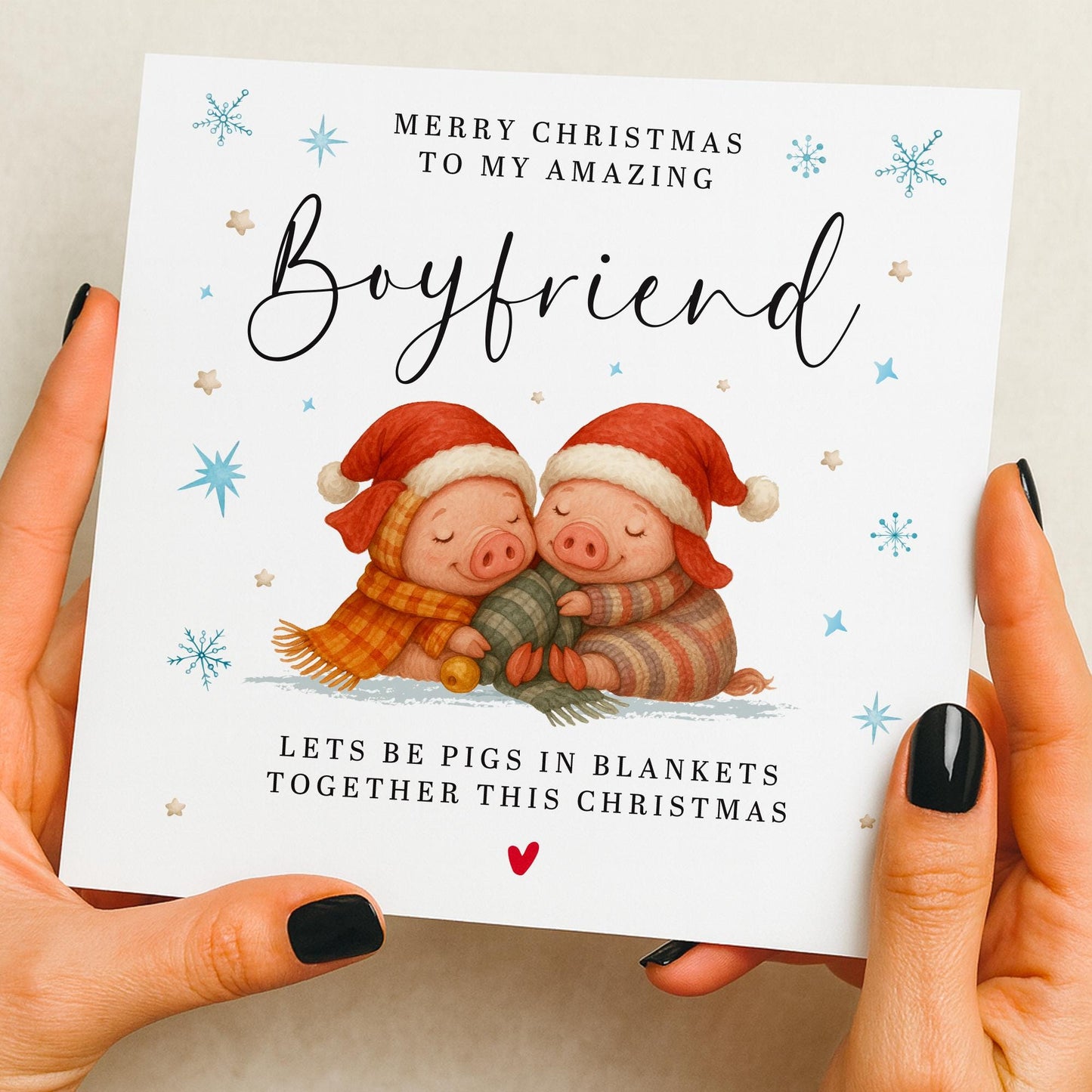 Christmas Card For Partner, Handmade Christmas Card, Funny Card, pigs in blankets, Card For Boyfriend, Girlfriend, Husband, Wife, Gift