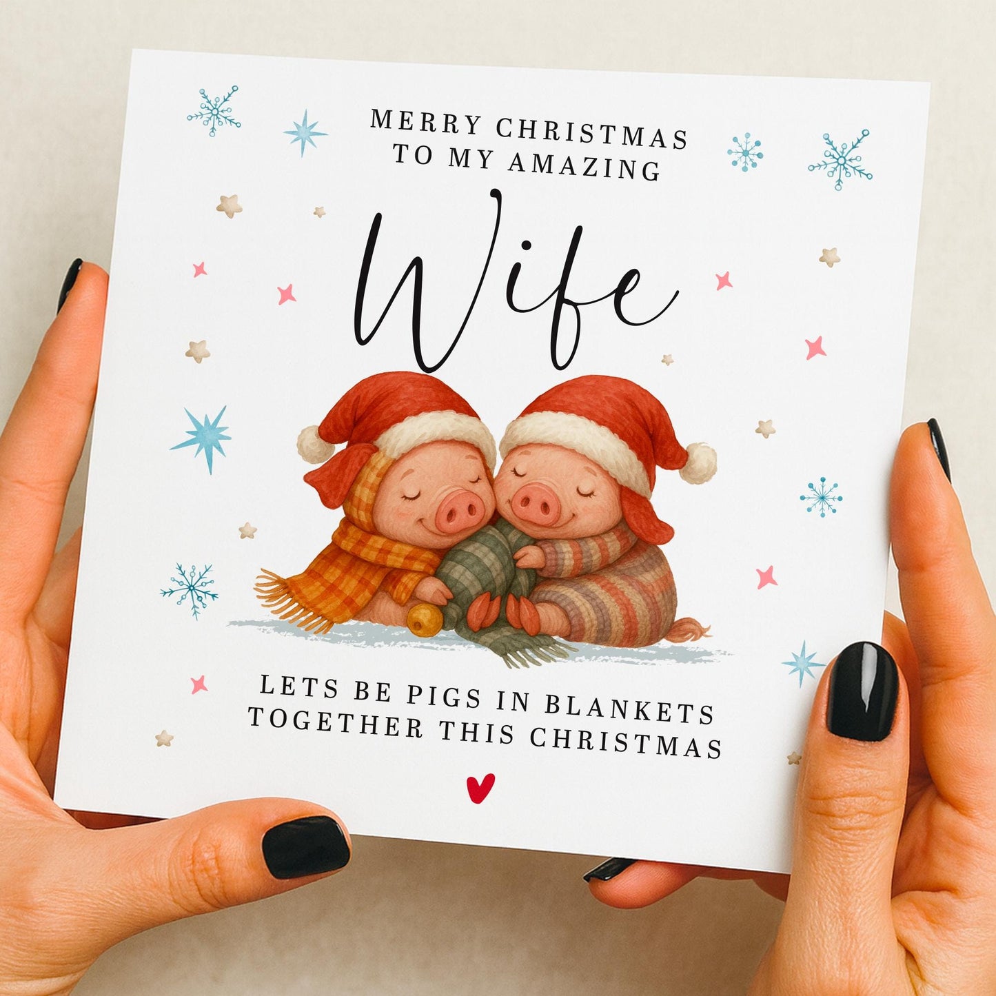 Christmas Card For Partner, Handmade Christmas Card, Funny Card, pigs in blankets, Card For Boyfriend, Girlfriend, Husband, Wife, Gift