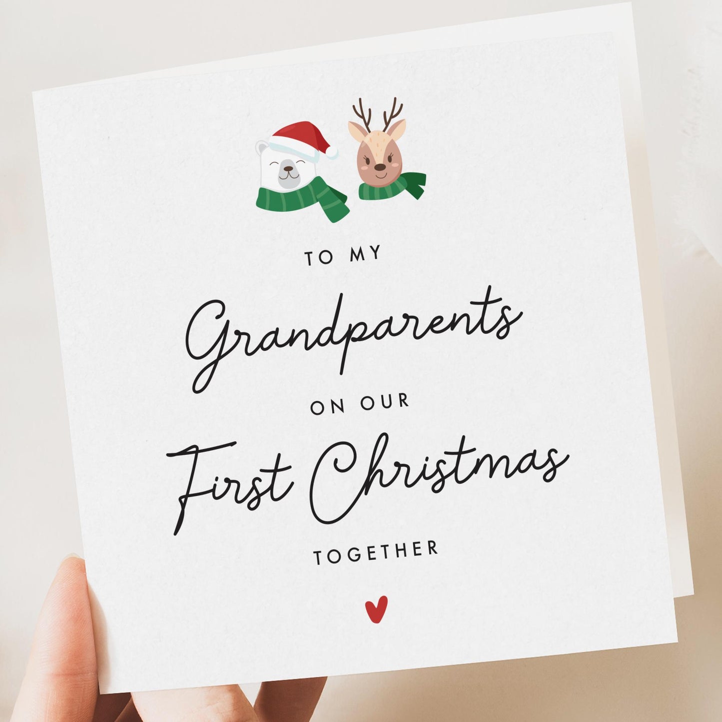 Grandparents Christmas Card, First Boy, Girl, Baby, Grandson, 1st christmas Granddaughter, Son, Daughter, First Christmas card, Nan, Grandad