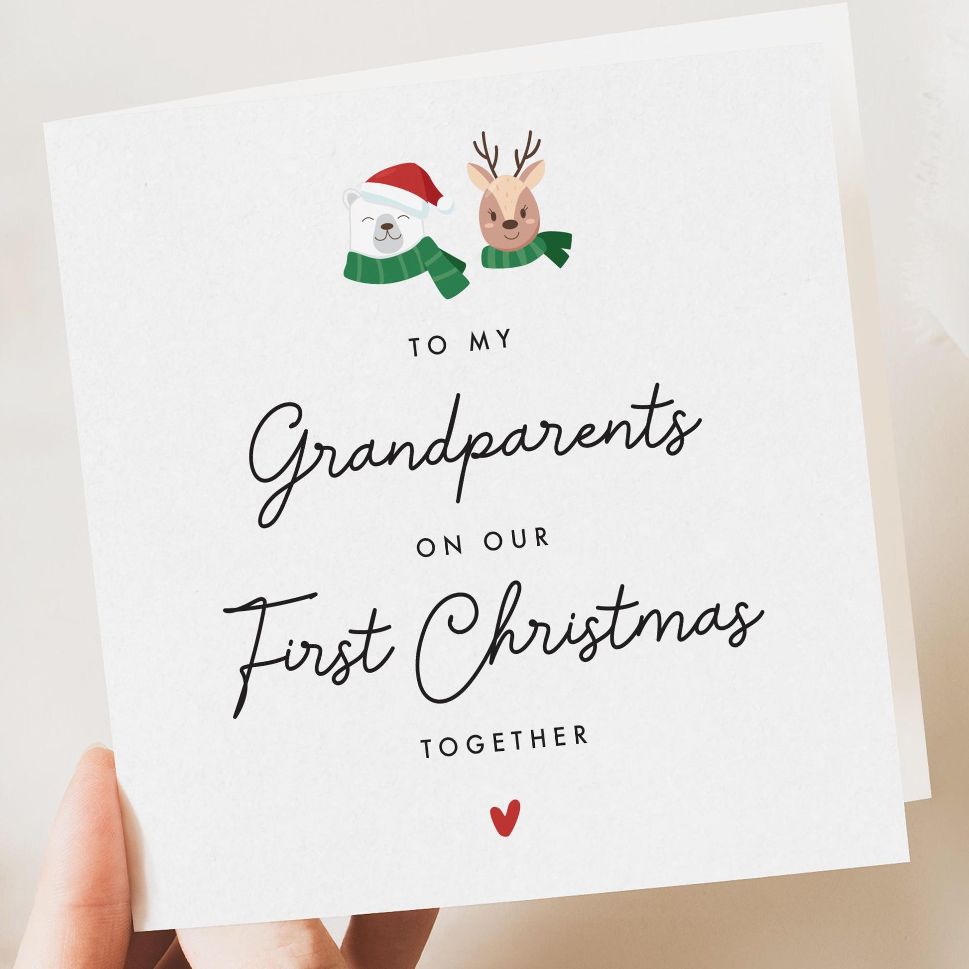 Grandparents Christmas Card, First Boy, Girl, Baby, Grandson, 1st christmas Granddaughter, Son, Daughter, First Christmas card, Nan, Grandad