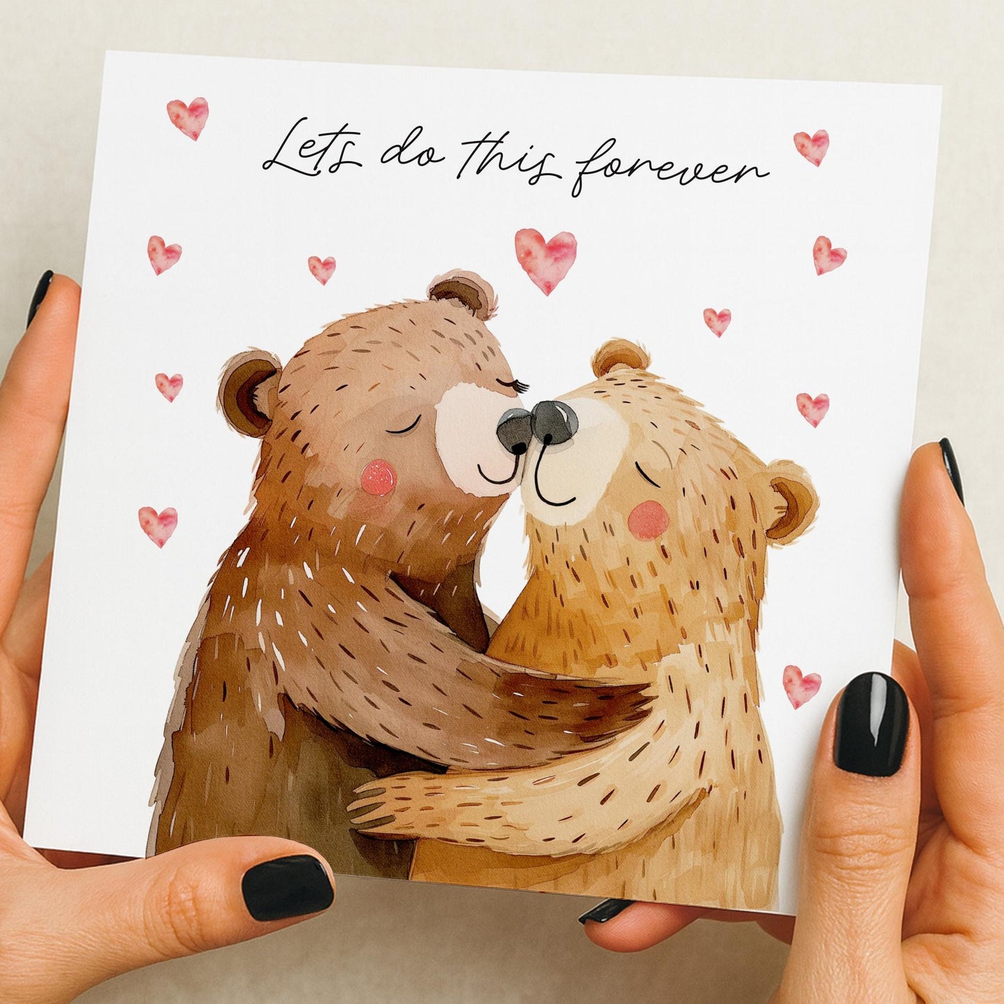 Valentine card, Bear Love card, Valentines wife, Card for Girlfriend, BOYFRIEND, husband, Card for her, for Him, Valentine's