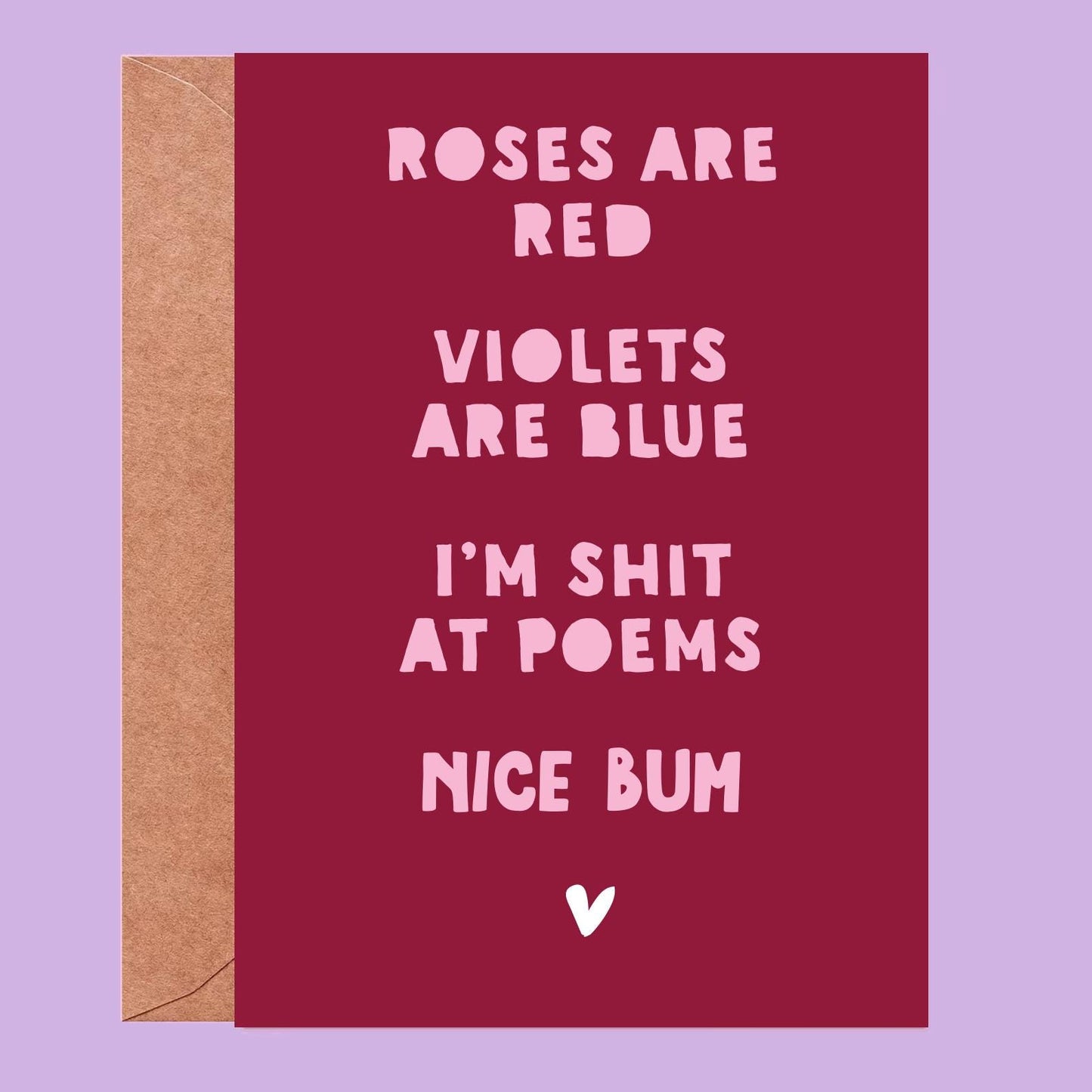 Funny Valentine's Card for Her or Him – Valentines, him, her, Husband, Funny Card, Valentine, Girlfriend, Funny poem card, Roses are red
