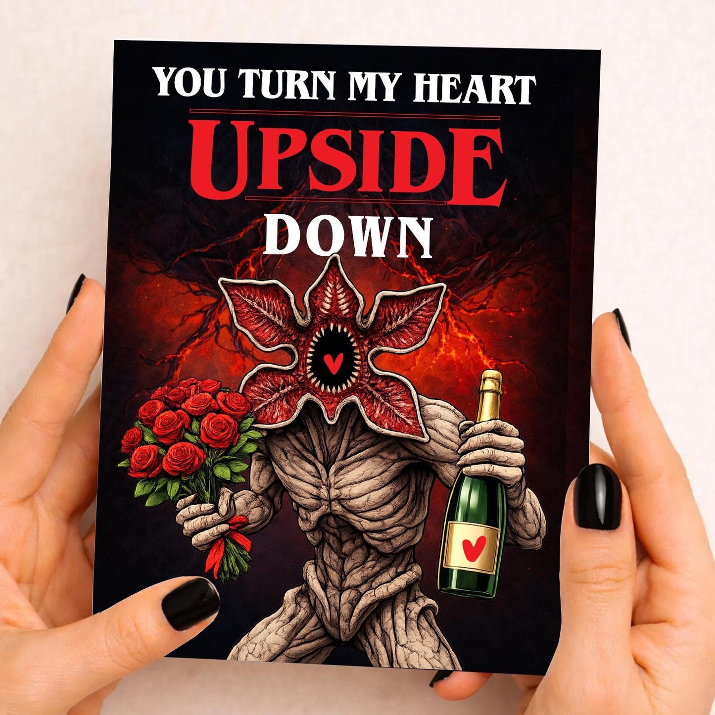 Funny Valentine's Card for Her or Him – Valentines, him, her, Husband, Funny Card, Valentine, Girlfriend, Boyfriend, Demogorgan, Stranger