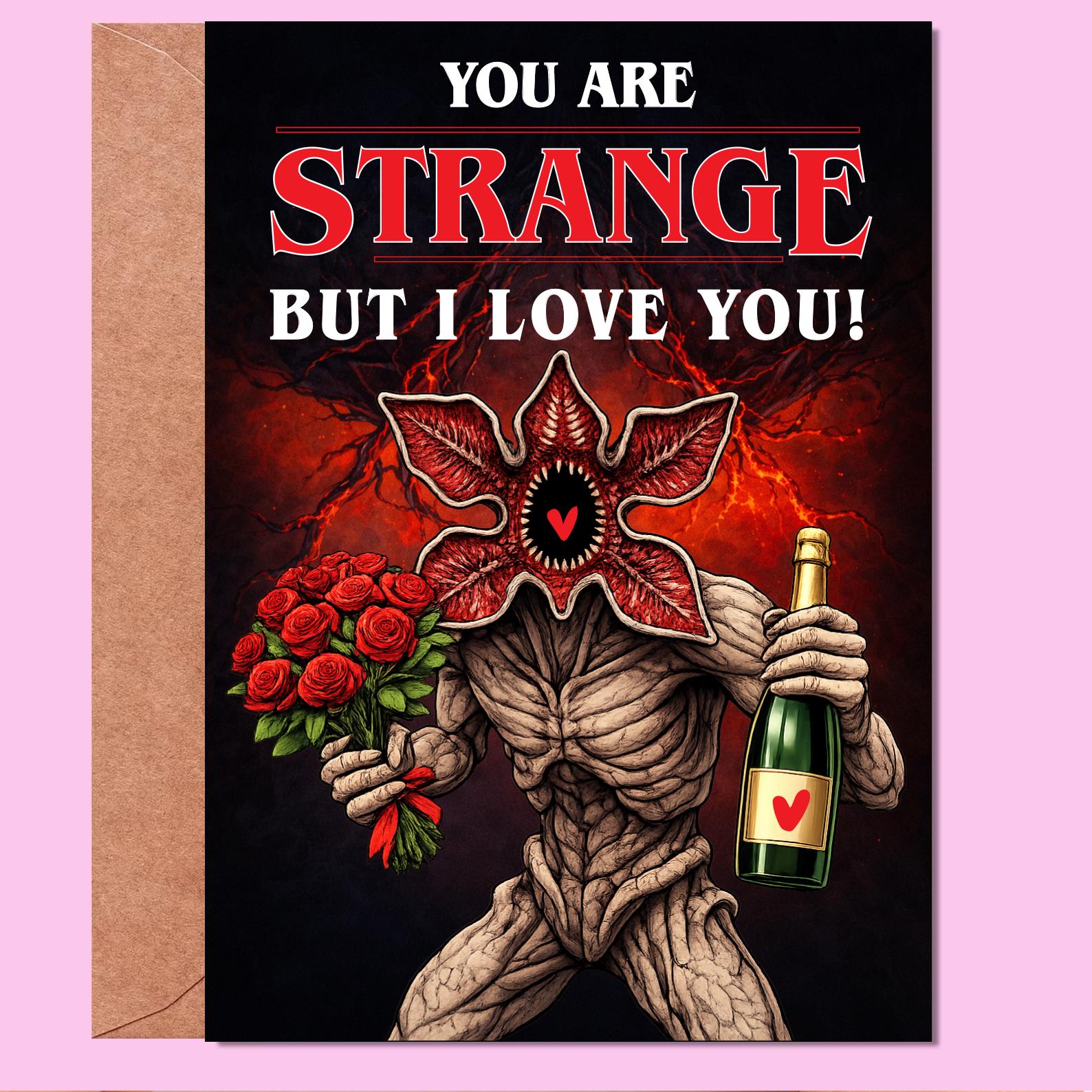 Funny Valentine's Card – him, her, Valentines day, Husband, Valentine, Girlfriend, Boyfriend, Derek, Stranger things, Demogorgan