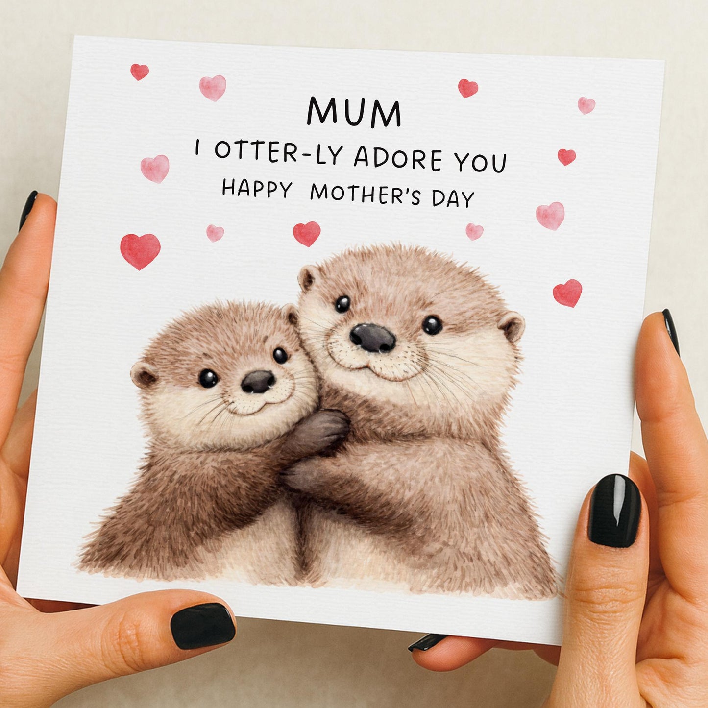 Mother's day card | mothers day card | Cute otter mum card | mummy mothers day card | card from daughter or son | card for nana