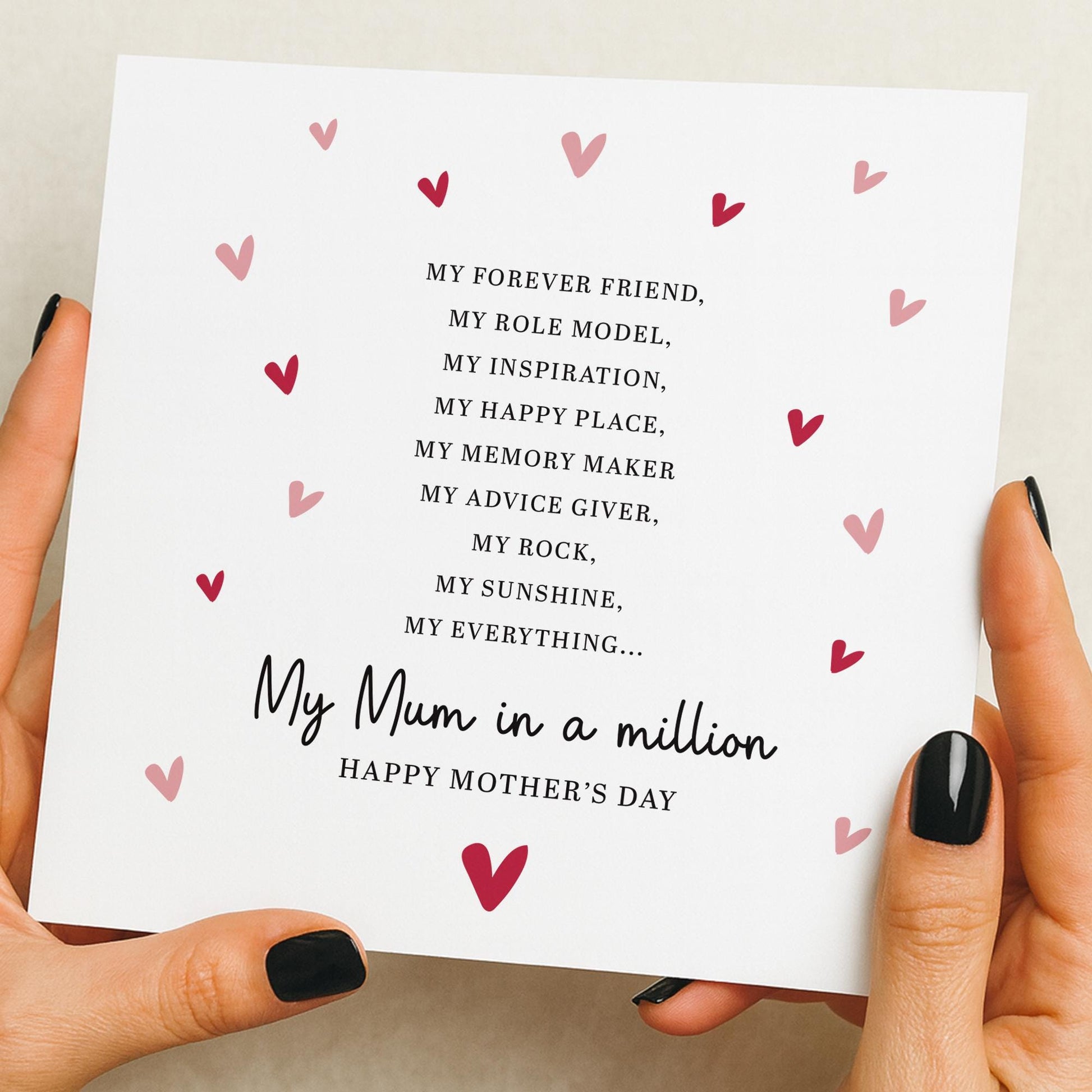 Mother's Day Card, From Daughter or Son, Poem, Cute Mother Day Card Mum, Happy Mothers Day Cards, Personalised Mothers Day Gift, luxury card