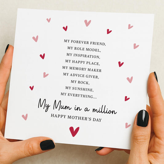 Mother's Day Card, From Daughter or Son, Poem, Cute Mother Day Card Mum, Happy Mothers Day Cards, Personalised Mothers Day Gift, luxury card