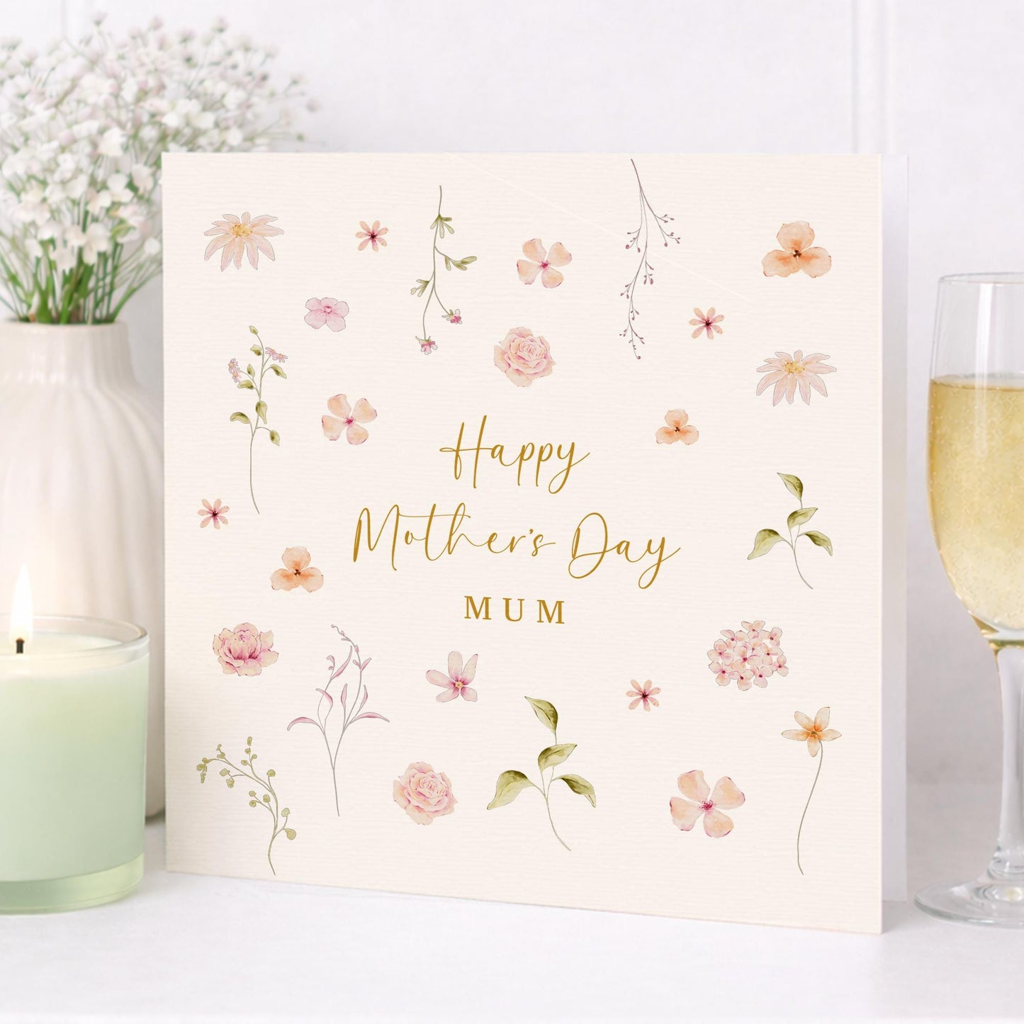 Mother's Day Card for Mum, Floral Mother's Day Card, Happy Mother's Day Card, Greeting Card for Mum, Pretty Flower Card for Her