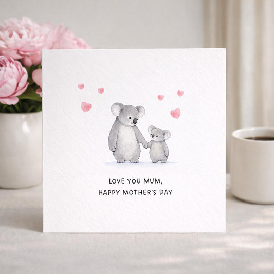 Mother's day card | mothers day card | Cute koala card | mummy mothers day card | card from daughter or son | card for nana