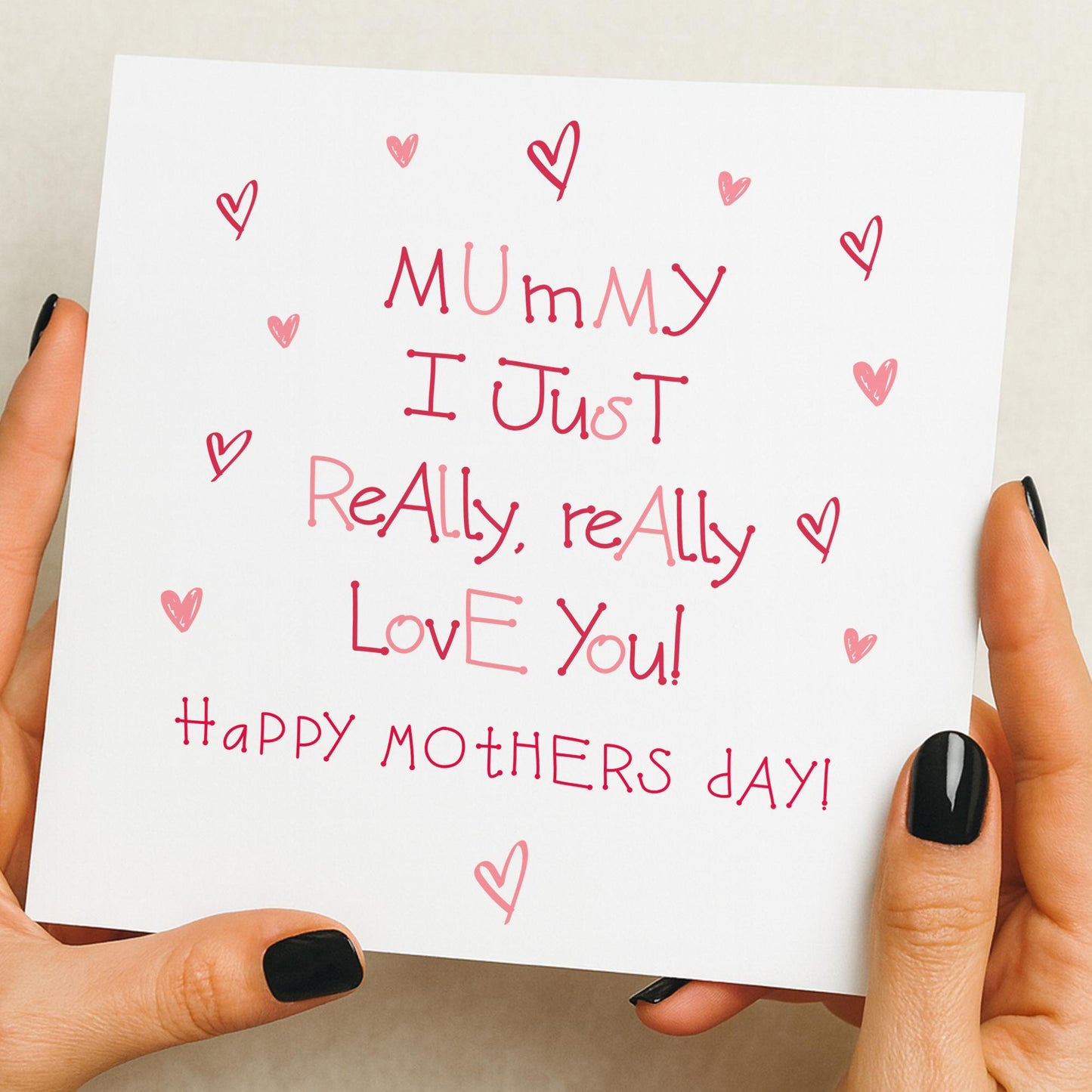 Cute Mother’s Day Card for Mummy – Hearts Card from Children – Gift for Mum, Nan, Grandma – Handmade Greeting Card for Mother’s Day