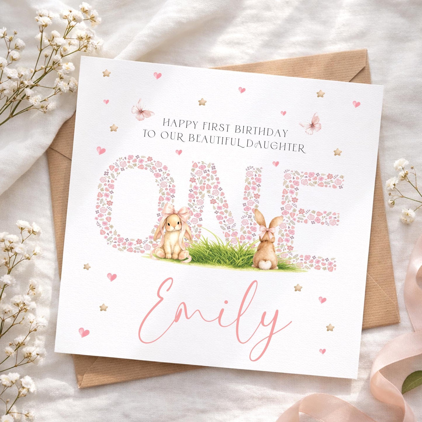 1st Birthday Card Granddaughter, First Birthday Card For Girl, Personalised 1st Birthday Card, Girl 1st Birthday, 1st Birthday Girl Gift